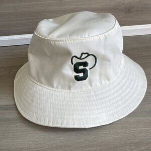 Vintage‎ Stetson University Hatters Amtrak Sewn White Bucket Hat INKO Headwear
